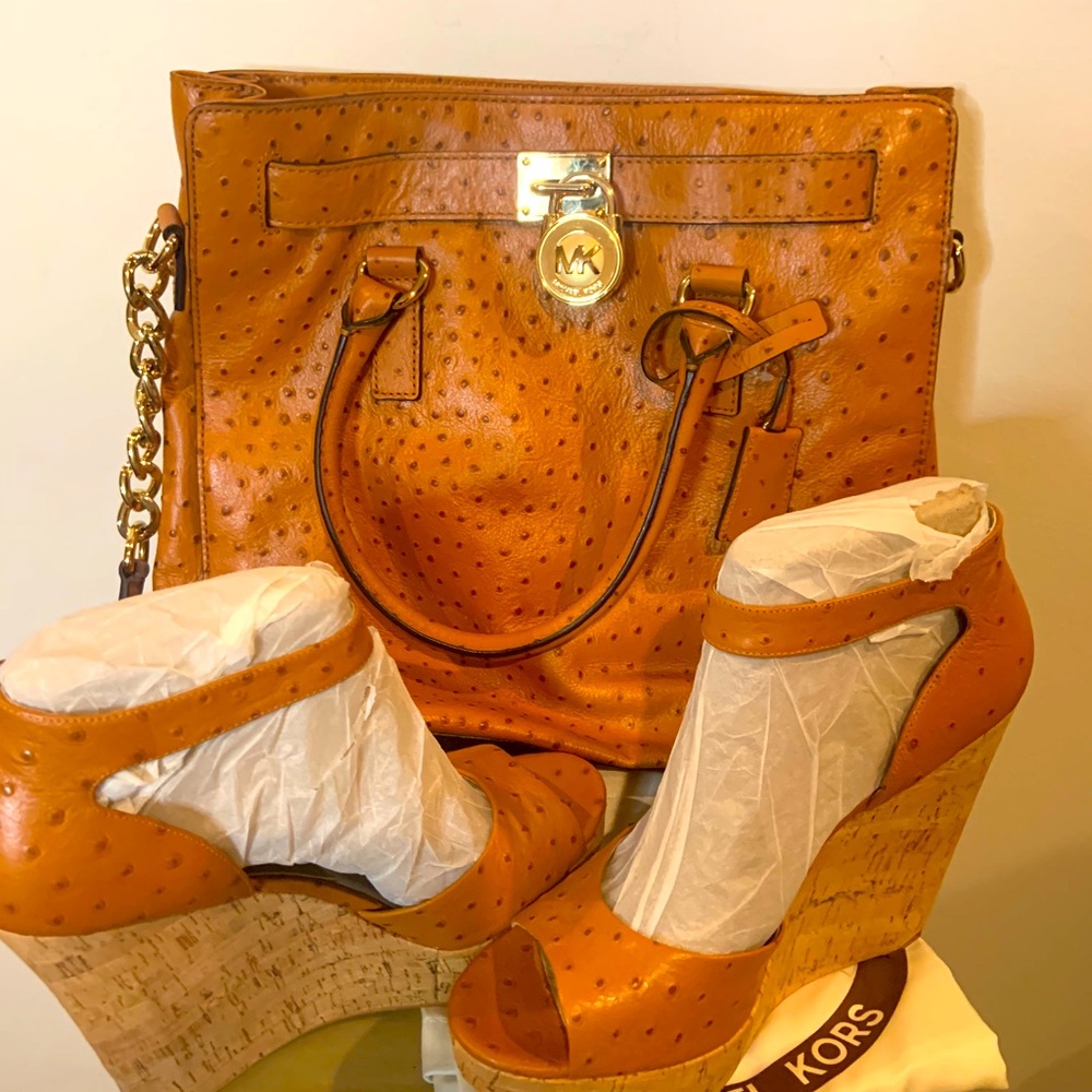 Michael Kors Handbag and Wedge Sandal Set